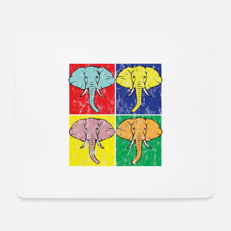 Elefant Pop Art - Mousepad (Querformat) - Weiß