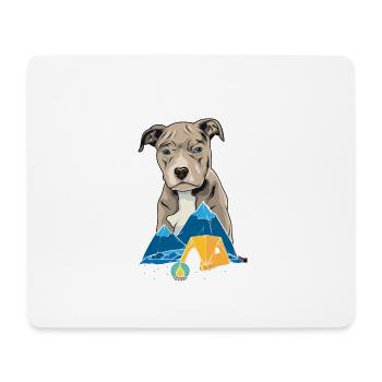 Pit Bull Terrier Pitbull Camping Zelten Geschenk - Mousepad (Querformat) - Weiß - Vorne