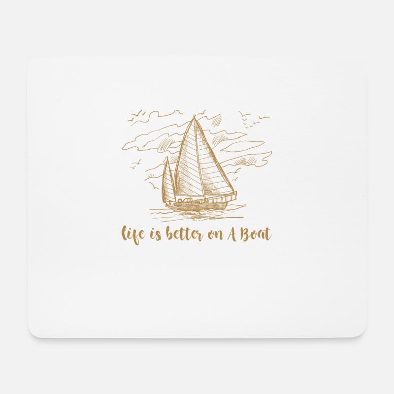 Segel Boot Segeln Meer See Leben Geschenk - Mousepad (Querformat) - Weiß