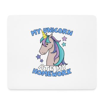 Licorne folle mignonne - devoirs scolaires drôle de magie - Tapis de souris (format paysage) - blanc - Devant