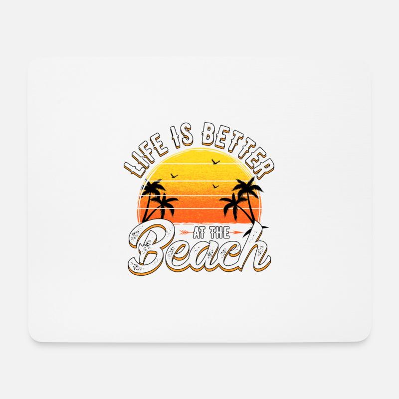 Life Beach Geschenk Geschenkidee Sport Sommer - Mousepad (Querformat) - Weiß