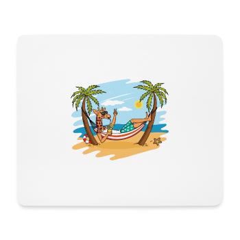 Drôle de girafe sur le cadeau de vacances d'été de plage - Tapis de souris (format paysage) - blanc - Devant