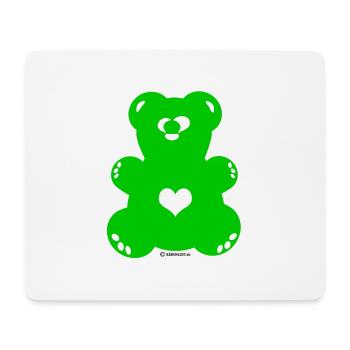 Bärenlust - squinting bear in green (color 18) - Mouse Pad (horizontal) - white - Front