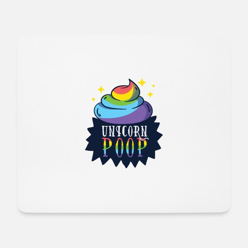 Einhorn Häufchen - Unicorn Poop - Mousepad (Querformat) - Weiß