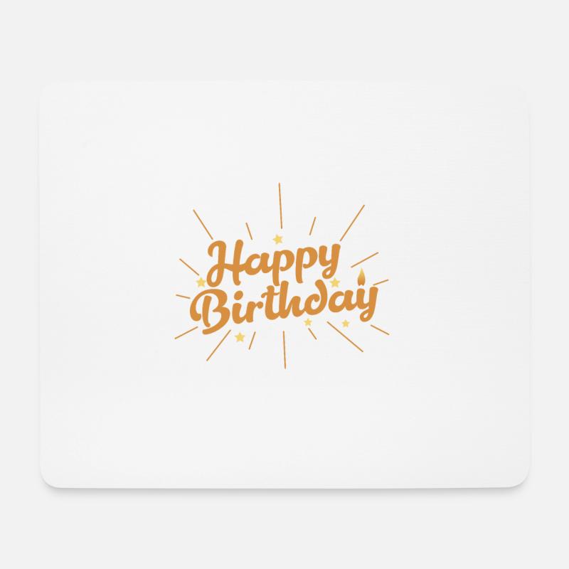 Joyeux anniversaire Anniversaire - Tapis de souris (format paysage) - blanc