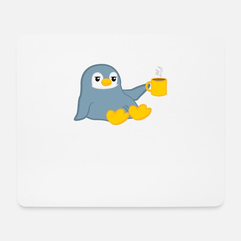 Pinguin - Pinguine - Pinguinmotiv - Kaffee - Mousepad (Querformat) - Weiß