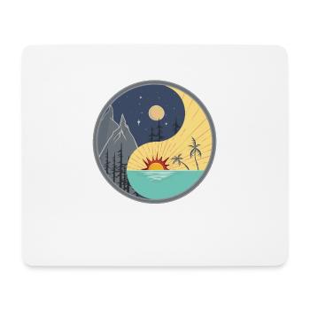Yin Yang / jour et nuit - Tapis de souris (format paysage) - blanc - Devant