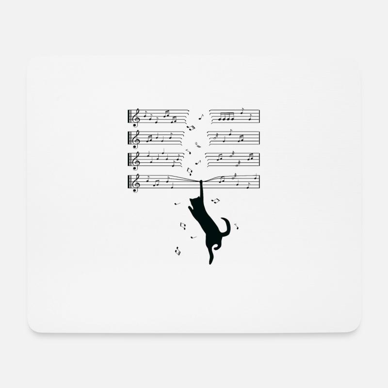 Cat musical notes kitten animal gift - Mouse Pad (horizontal) - white