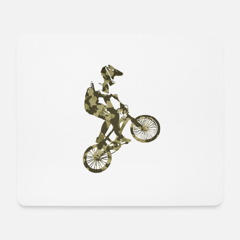 BMX camouflage vert - Tapis de souris (format paysage) - blanc