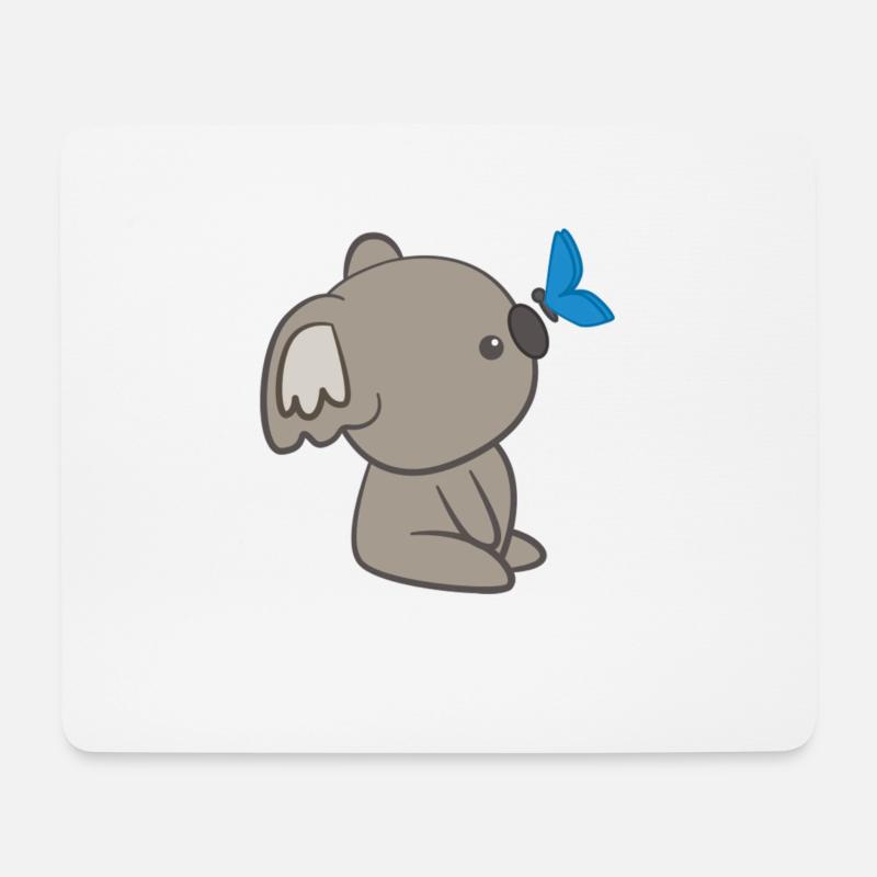 Koala - Koalas - T-shirt Koala - Papillon - Tapis de souris (format paysage) - blanc