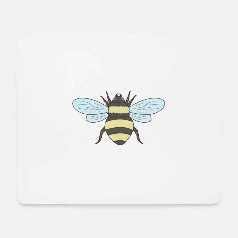 Biene - Mousepad (Querformat) - Weiß
