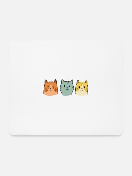 Katzen - Mousepad (Querformat) - Weiß