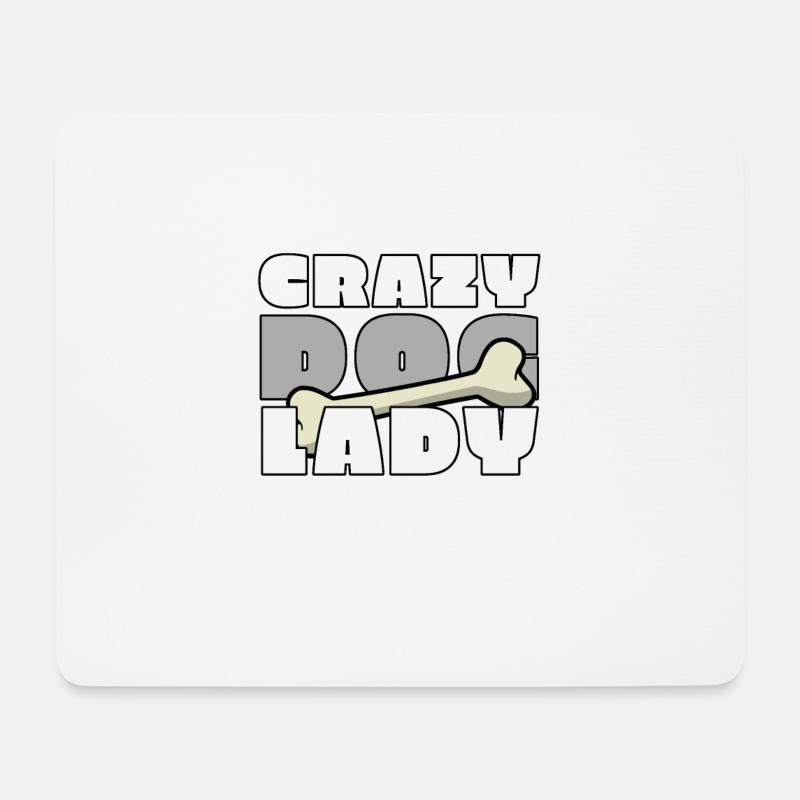 Crazy Dog Lady - Mousepad (Querformat) - Weiß