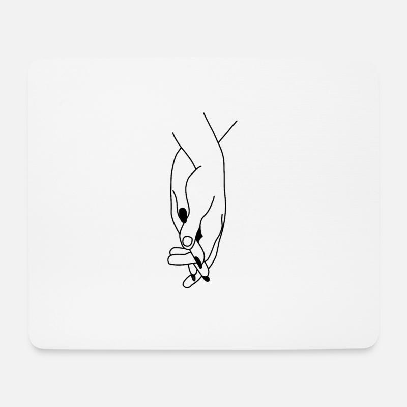 Love Händchenhalten - Mousepad (Querformat) - Weiß
