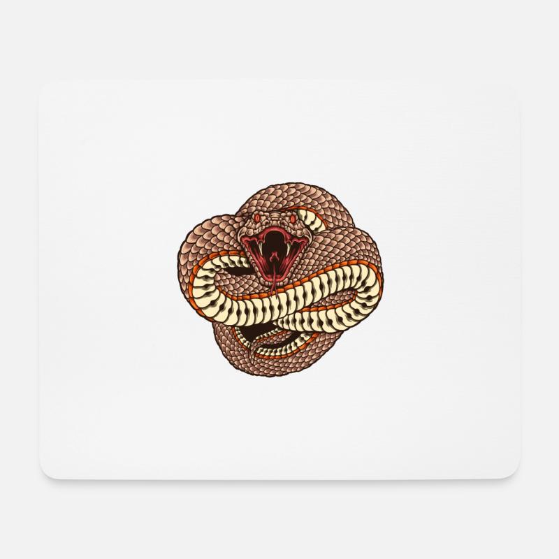 Snake Snake Tattoo - Mouse Pad (horizontal) - white