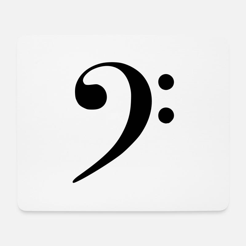 Bassschlüssel - Mousepad (Querformat) - Weiß