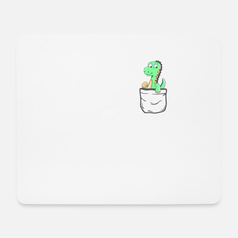 Pocket Dino süßer Dinosaurier Dino Geschenk - Mousepad (Querformat) - Weiß