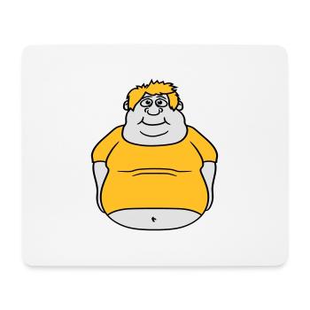 cercle balle homme gras épais clipart bande dessinée dessin animé lu - Tapis de souris (format paysage) - blanc - Devant