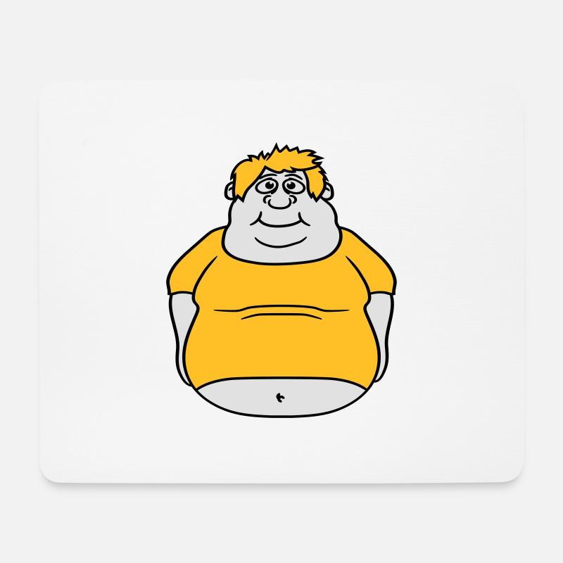 kreis ball mann fett dick clipart comic cartoon lu - Mousepad (Querformat) - Weiß