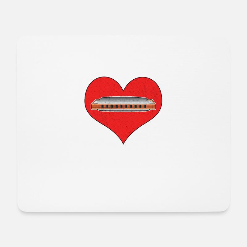 Harmonika Musikinstrument - Mousepad (Querformat) - Weiß