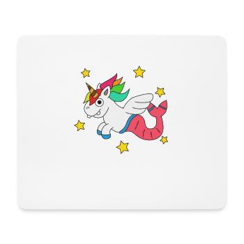 Conception mignonne et drôle de tshirt de licorne et de sirène - Tapis de souris (format paysage) - blanc - Devant