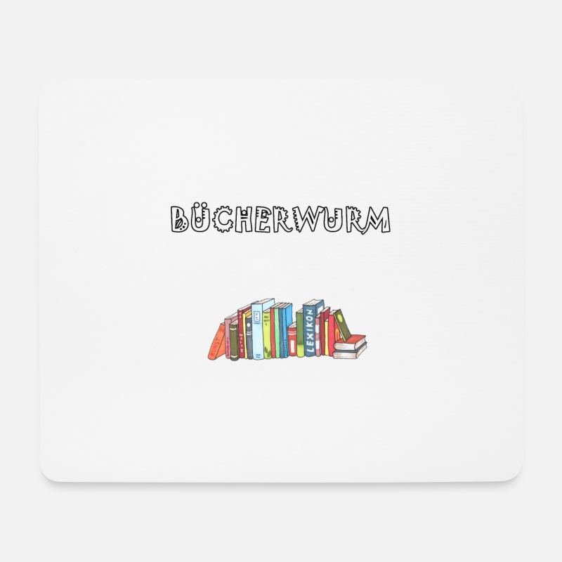 Buch Buch Bücher Bücher lesen Bücherwurm Buch - Mousepad (Querformat) - Weiß