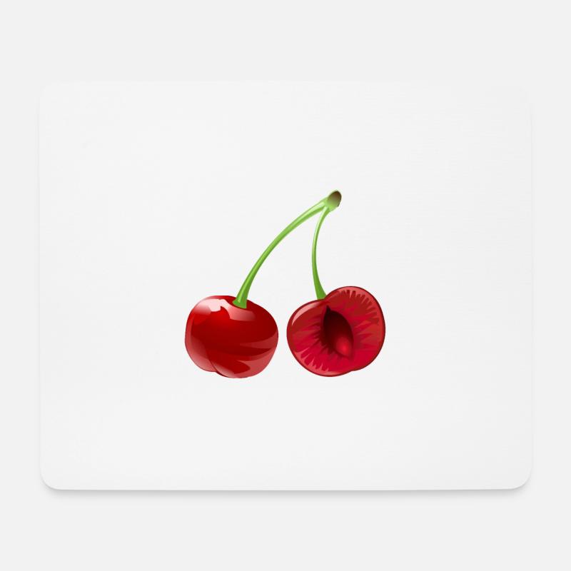 Kirsche Obst Frucht Cherry Fruit - Mousepad (Querformat) - Weiß