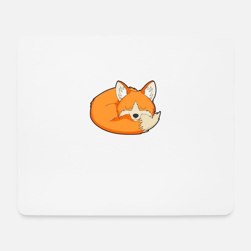 Schlafender Fuchs - Mousepad (Querformat) - Weiß