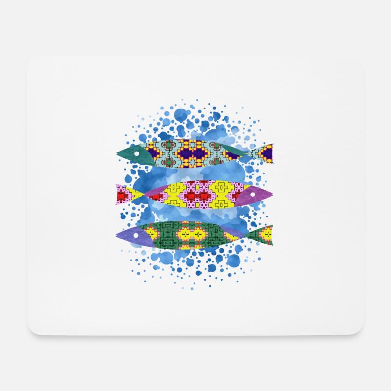 Fisch - Mousepad (Querformat) - Weiß