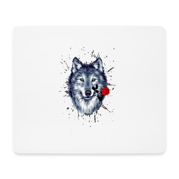 wolf - Mouse Pad (horizontal) - white - Front
