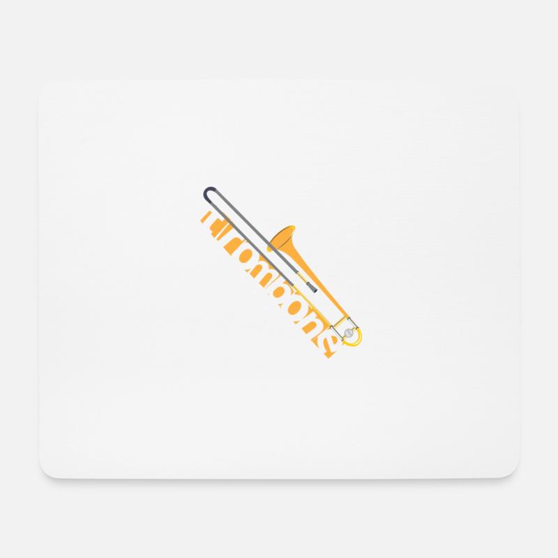 Posaune Musikinstrument - Mousepad (Querformat) - Weiß
