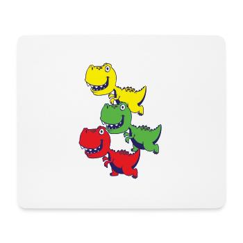 Bébés Rex dinosaure - Tapis de souris (format paysage) - blanc - Devant