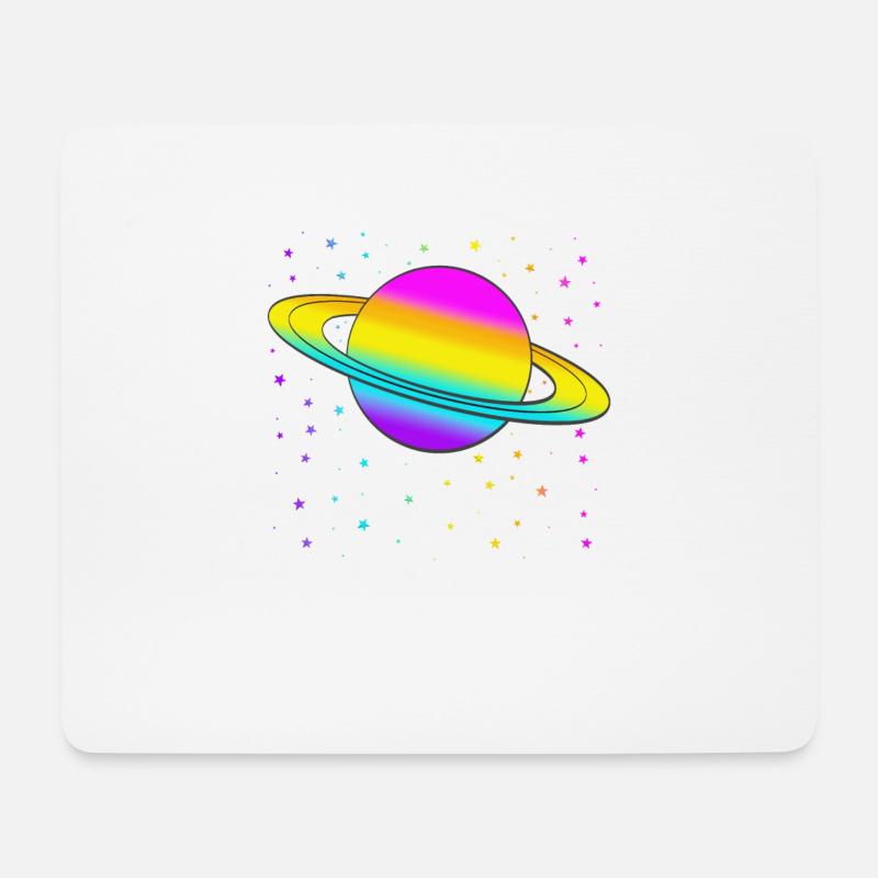 Saturn - Mousepad (Querformat) - Weiß