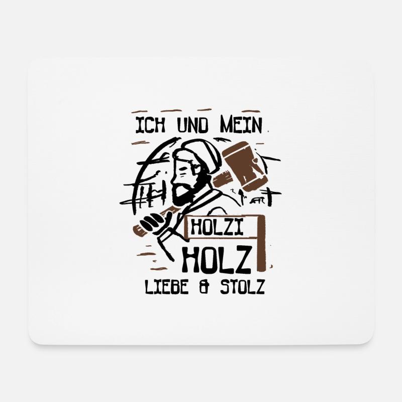 Schreiner Shirt · Hammer Bart · Liebe Geschenk - Mousepad (Querformat) - Weiß