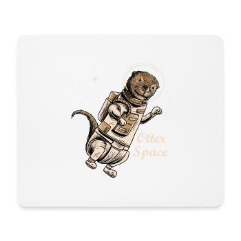 Chemise de loutre d'espace pour les amateurs de furet mignon de loutre - Tapis de souris (format paysage) - blanc - Devant