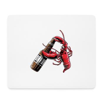 Bier trinken Hummer lustige Craft Bier Shirt - Mousepad (Querformat) - Weiß - Vorne
