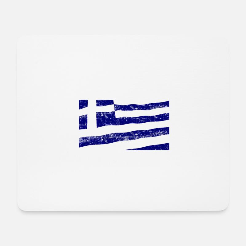 Griechische Flagge Ellas - Mousepad (Querformat) - Weiß