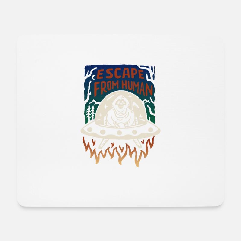 Escape from Human - Mousepad (Querformat) - Weiß
