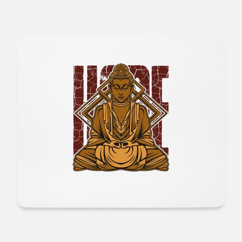 Buddha Meditation Buddhismus Yoga Geschenk - Mousepad (Querformat) - Weiß