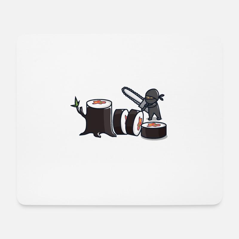Sushi ninja with chainsaw - Mouse Pad (horizontal) - white