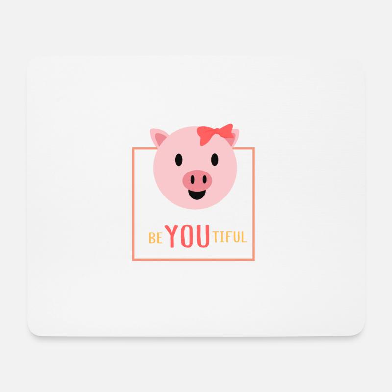Schweinchen - Mousepad (Querformat) - Weiß