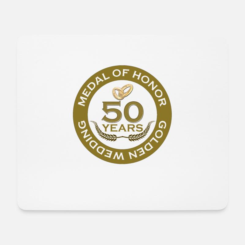 Goldene Hochzeit - Mousepad (Querformat) - Weiß