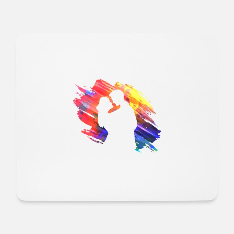 Farbenfrohes, kunstvolles Art T-Shirt - Mousepad (Querformat) - Weiß