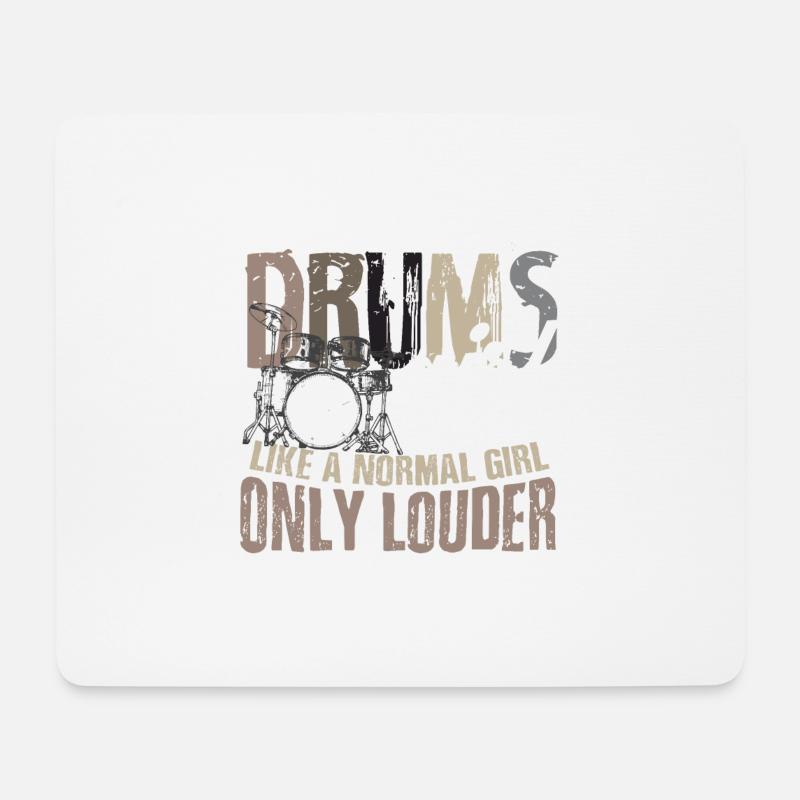 Drummer Girl - Mousepad (Querformat) - Weiß