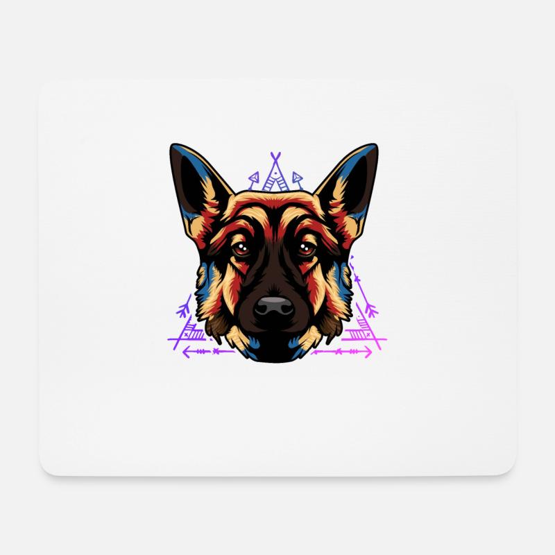 Deutscher Schäferhund - Mousepad (Querformat) - Weiß