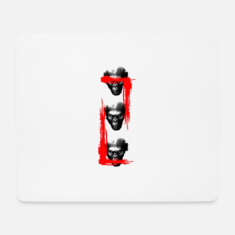 Three Wise Monkeys - Mouse Pad (horizontal) - white