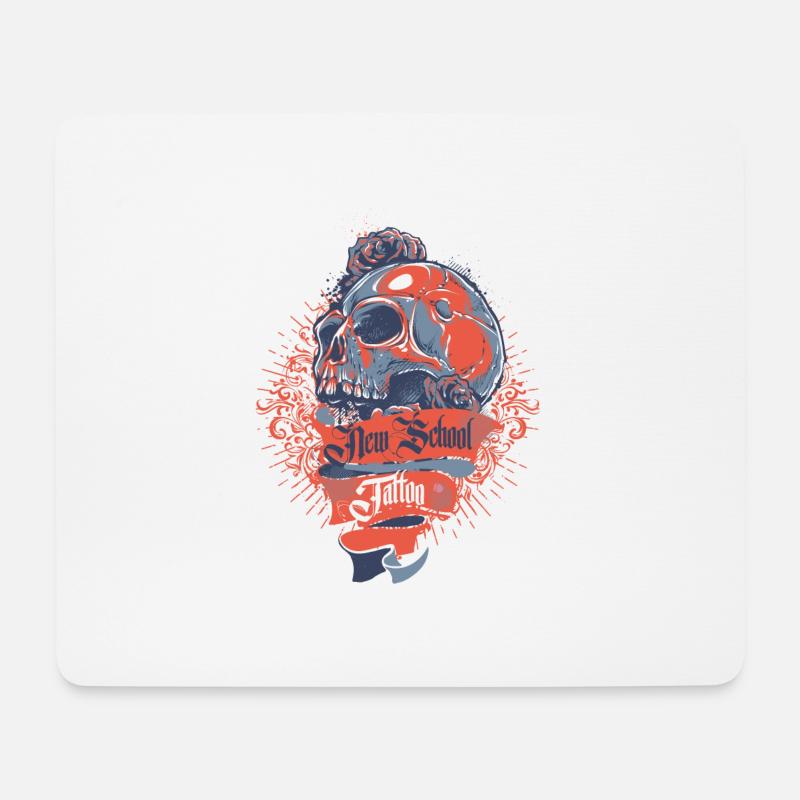 Totenschädel - Mousepad (Querformat) - Weiß
