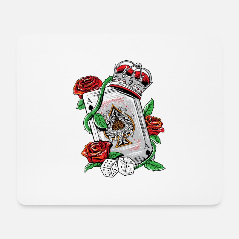 Ace of Spades Texas Holdem Poker Playing Card tee - Mouse Pad (horizontal) - white