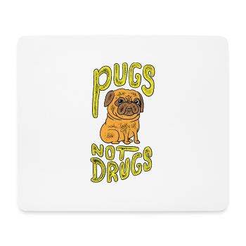 Pugs nicht Drogen - Mops T-Shirt für Mops Mama und Papa - Mousepad (Querformat) - Weiß - Vorne