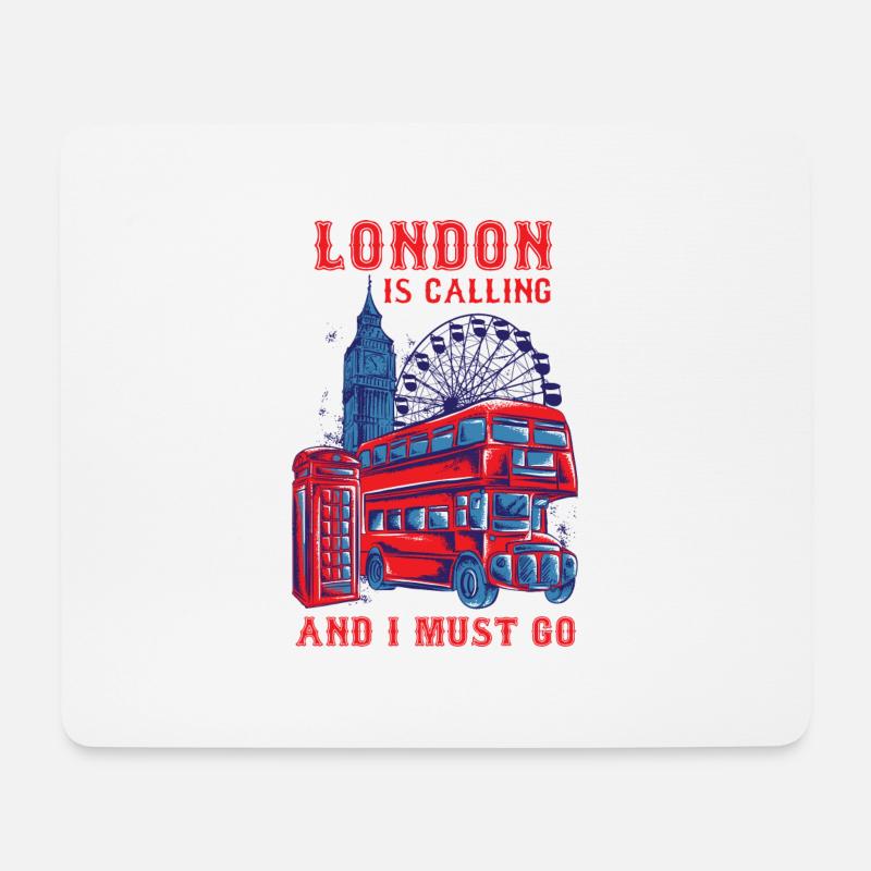 London, das Hemdreise-Weinlese England nennt - Mousepad (Querformat) - Weiß